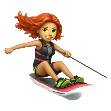 Red haired girl wakeboarding  sticker