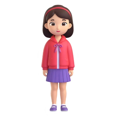 Asian girl doing skincare sticker