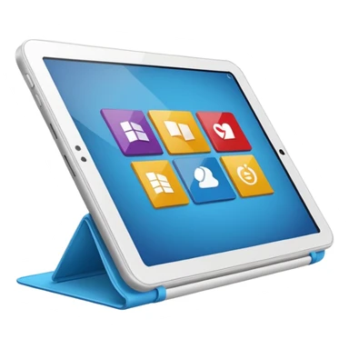 tablet with overlapping interface windows sticker