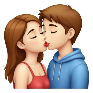 a girl and a boy kissing sticker