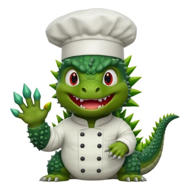 Godzilla that looks like the movies with a chef hat sticker