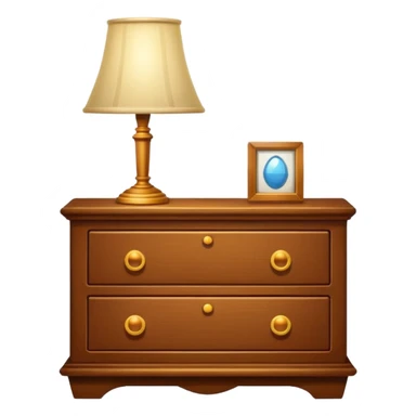 A Cupboard-commode-drawer-night-bed-stand furniture with a night lamp sticker
