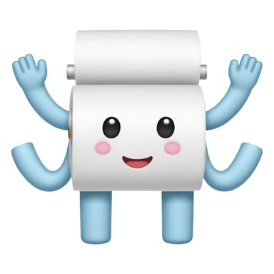 Toilet paper with arms and legs sticker