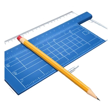 blueprint with ruler and pencil sticker