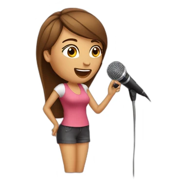 woman use karaoke sticker