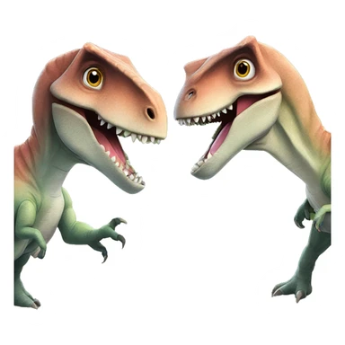 Two dinosaurs being friends sticker