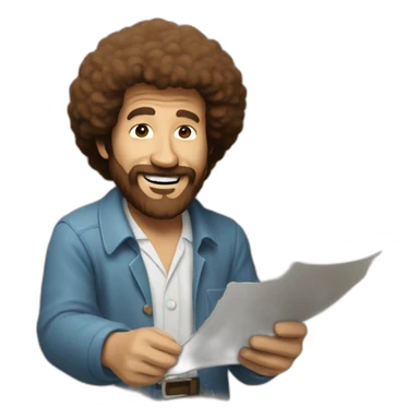bob ross painting sticker