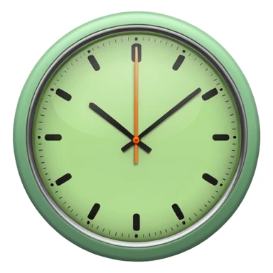 make Clock in minimalism in loght Green color without numbers  sticker