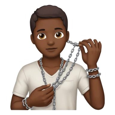 Black person picking cotton with chains around his hand and neck  sticker