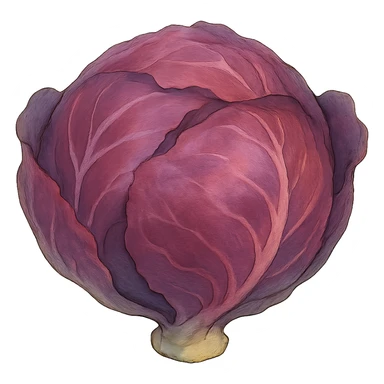 ghibli style red cabbage with soft shading and whimsical feel sticker