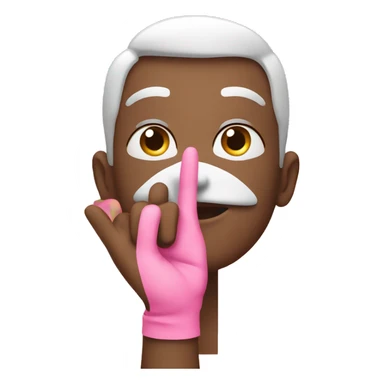 face giving a salute but wearing a pink cast on its salute hand sticker