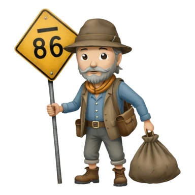 Road sign hobo sticker