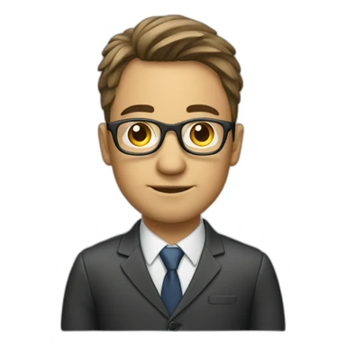 Businessman with glasses and notebook sticker