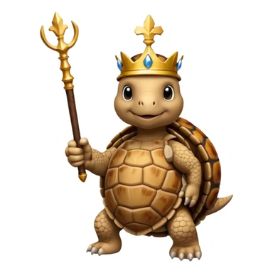 royal staff tortiose with scepter in left hand sticker