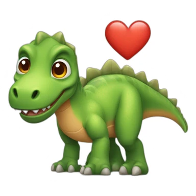 Dinosaur with heart instead of eyes sticker