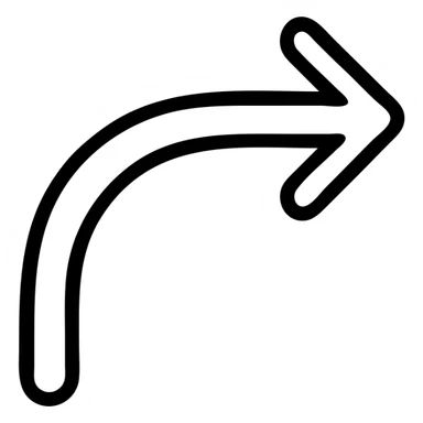 curved arrow, dynamic and flowing, minimal design sticker