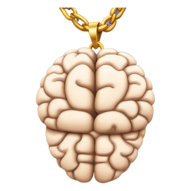 Brain with chain around it with heart locket  sticker