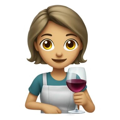 Girl cleaning wine glass  sticker