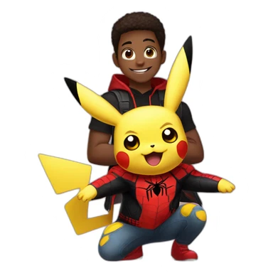 Pikachu and miles morales  sticker