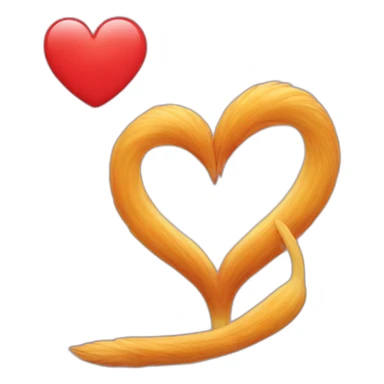 cat tails in the shape of a loveheart sticker