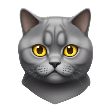 British shorthair looking mad with yellow eyes sticker