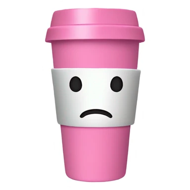 pink travel mug with a handle - no face sticker