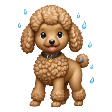 perrito caniche secando el pelo sticker