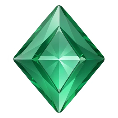 GREEN emerald, diamond gem shape, realistic sticker