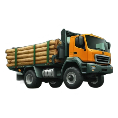 forest forwarder truck with timber sticker