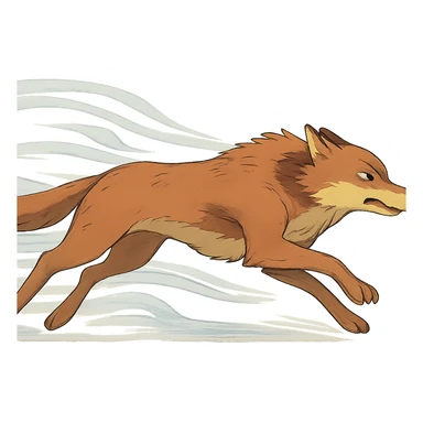 ghibli style wind or fast animal in motion sticker