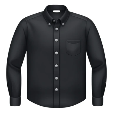 Camisa preta manga longa de botões  sticker