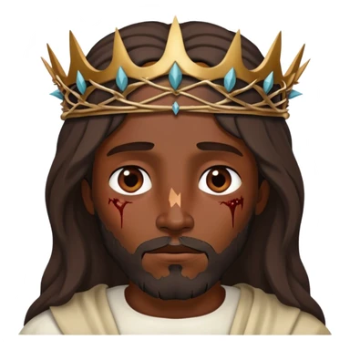 Dark skin Jesus thorn crown injuries  sticker