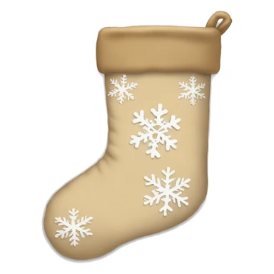 beige snowflake christmas stocking sticker