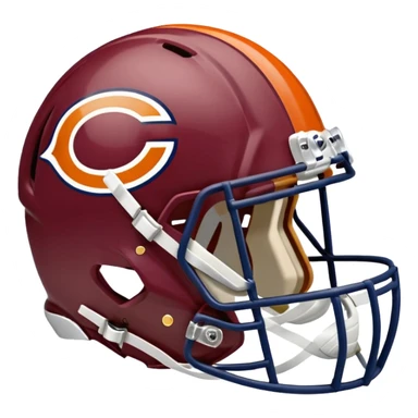 The Washington commanders football helmet and the Chicago Bears football helmet facing each other sticker