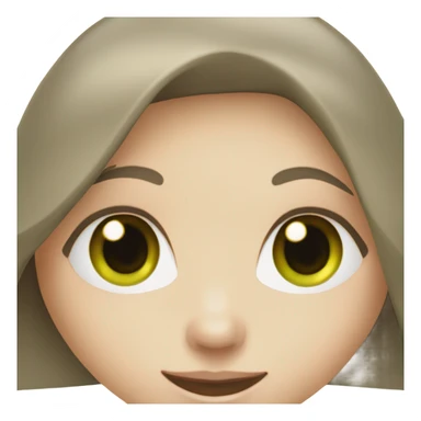 Brunette girl with pale skin and green eyes sticker