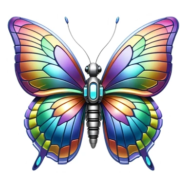 Robotic Iridescent Rainbow Cybernetic Futuristic Cyber Butterfly sticker
