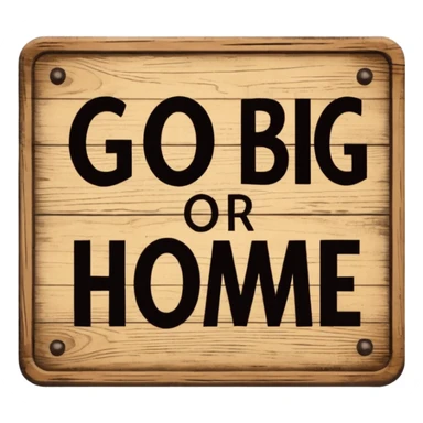 go big or go home sign sticker