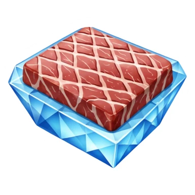 Meat with diamond textur and blue color sticker