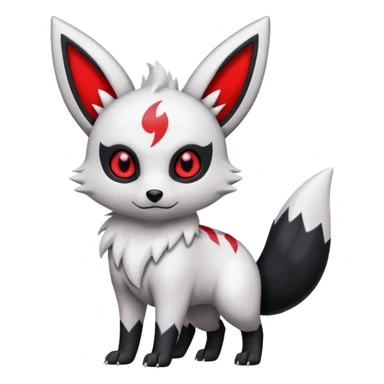 White, black and red Umbreon-Zangoose-fusion sticker