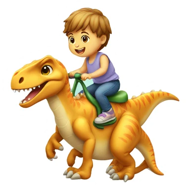A baby riding a dinosaur  sticker