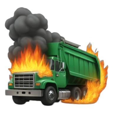 Dumpster truck on fire sticker