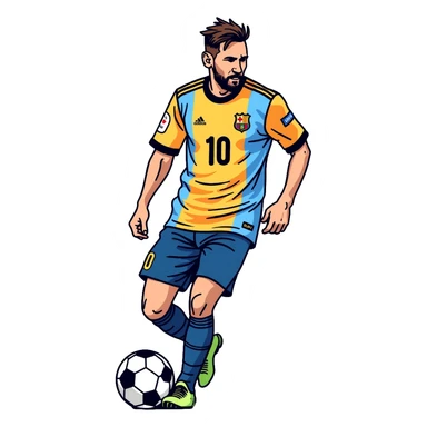 Lionel Messi soccer player with Argentine jersey number 10 sticker