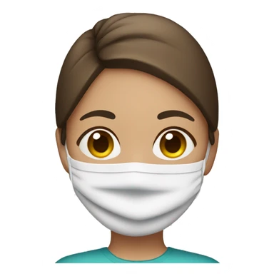 girl with brown hair in towel wearing face mask sticker