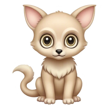Adorable colorful baby pastel edgy animal-hybrid, full body, big Eyes sticker