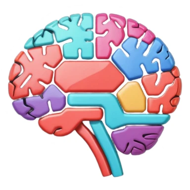 Stylized brain illustration with YouTube logo elements integrated, neural network nodes forming play button shape, digital art style, vibrant color palette, professional icon design, square format sticker