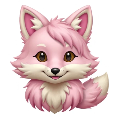 Anthropomorphic Pastel beige and pastel Sakura-pink fox furry fursona sticker