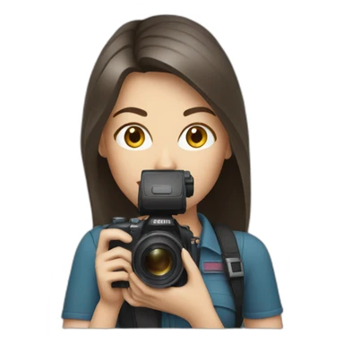 white brunette woman photographer sticker