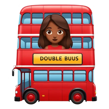  Girl on a double-decker red bus sticker