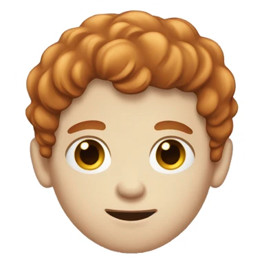 Heavily frecked pale skin brown/redhaired boy sticker