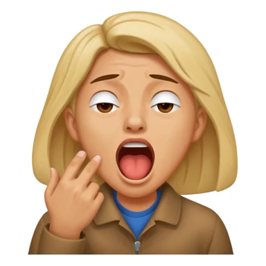 mad and yawning sticker